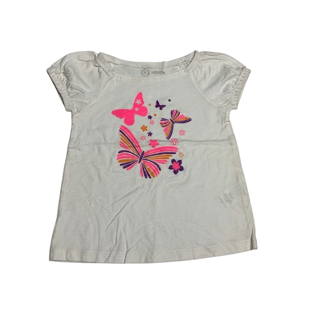 Girls' White Butterfly Tee
